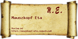 Mauszkopf Eta névjegykártya